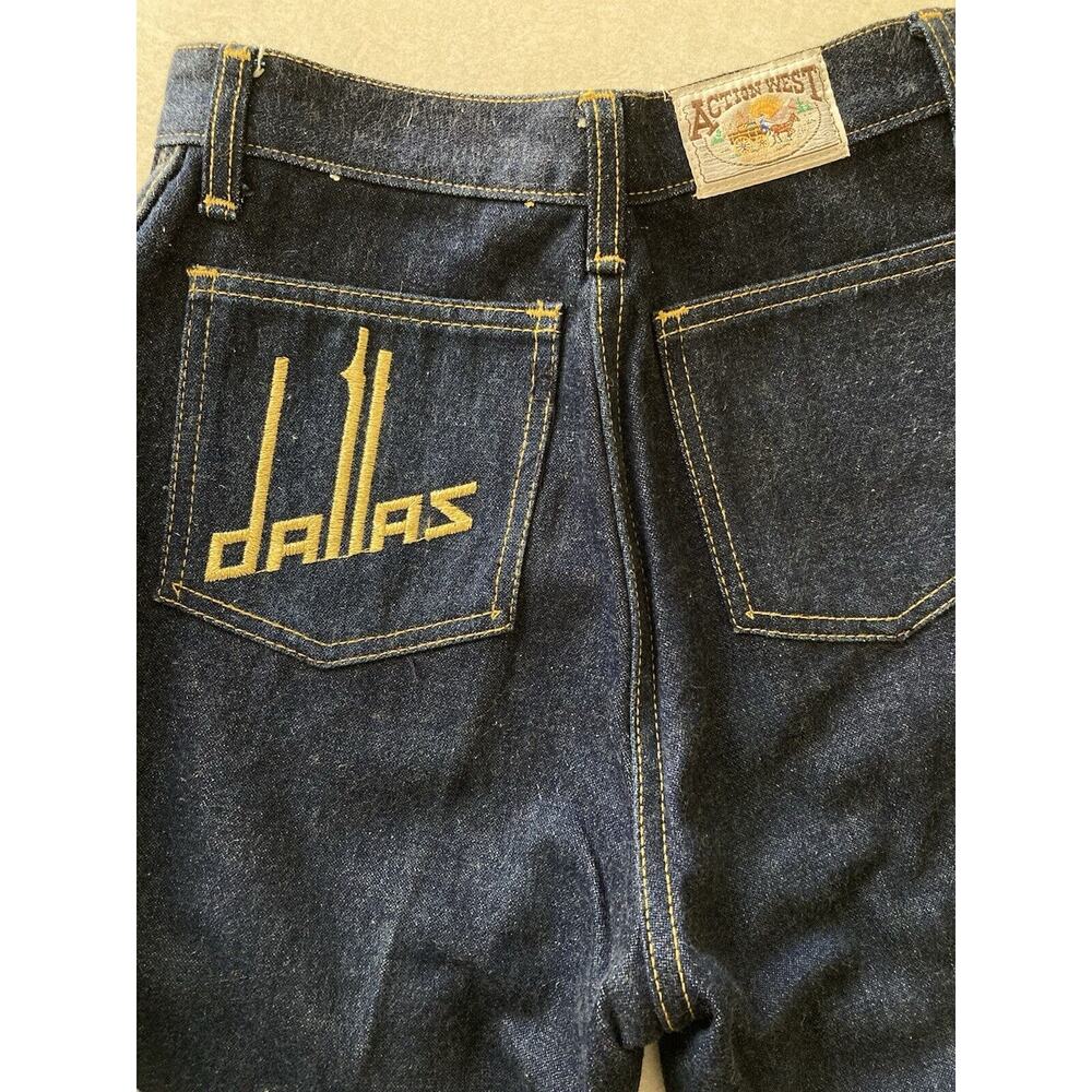 Vintage 70s 80s Action West High Rise Bootcut Cowgirl Rodeo Embroidered Jeans 25 - Picture 7 of 10